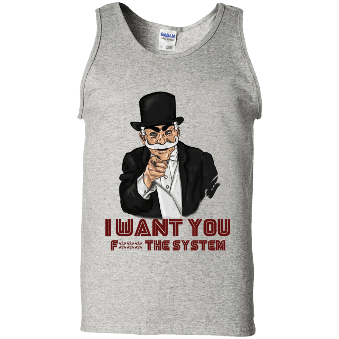 T-Shirts Ash / S i want you f3ck the system Men's Tank Top