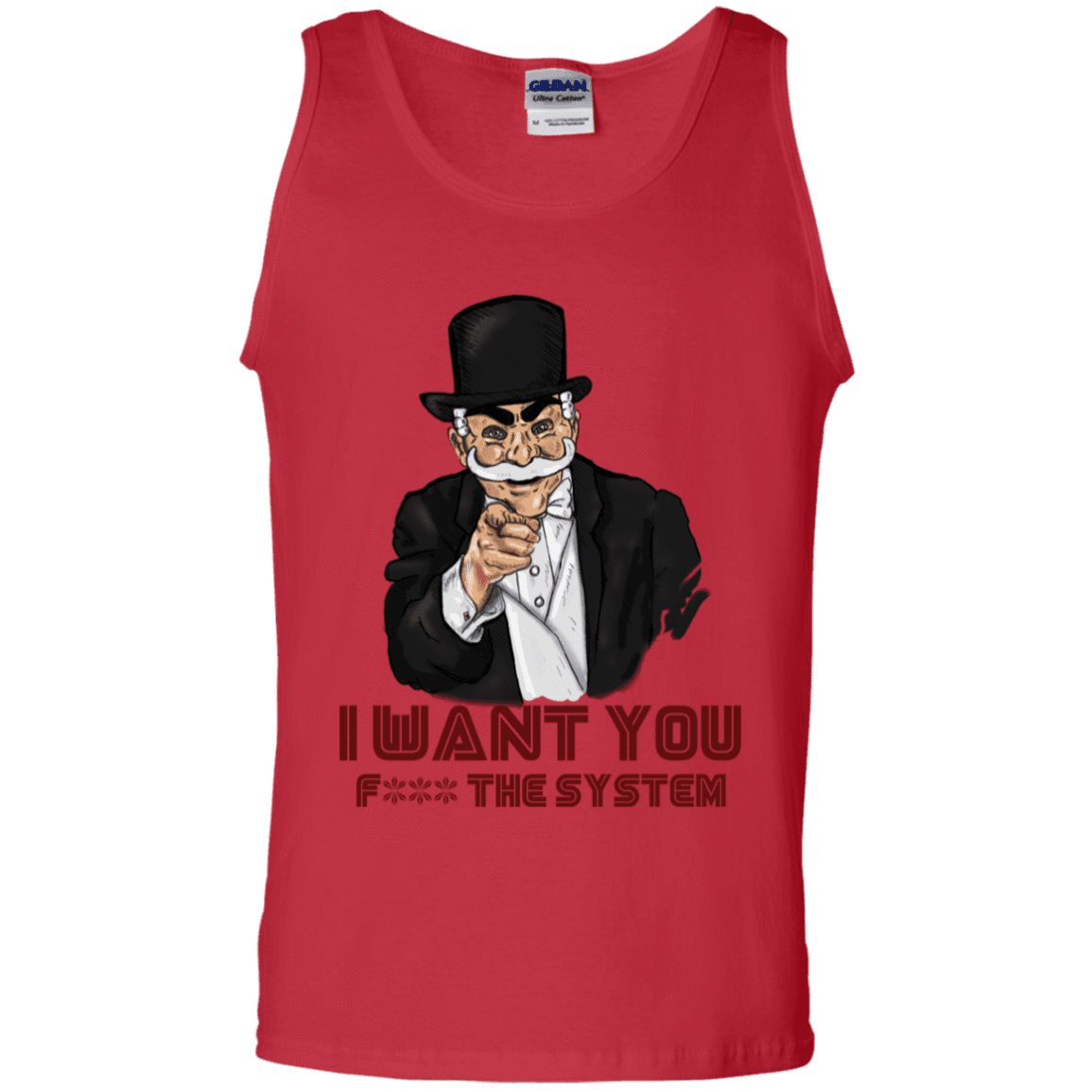 T-Shirts Red / S i want you f3ck the system Men's Tank Top