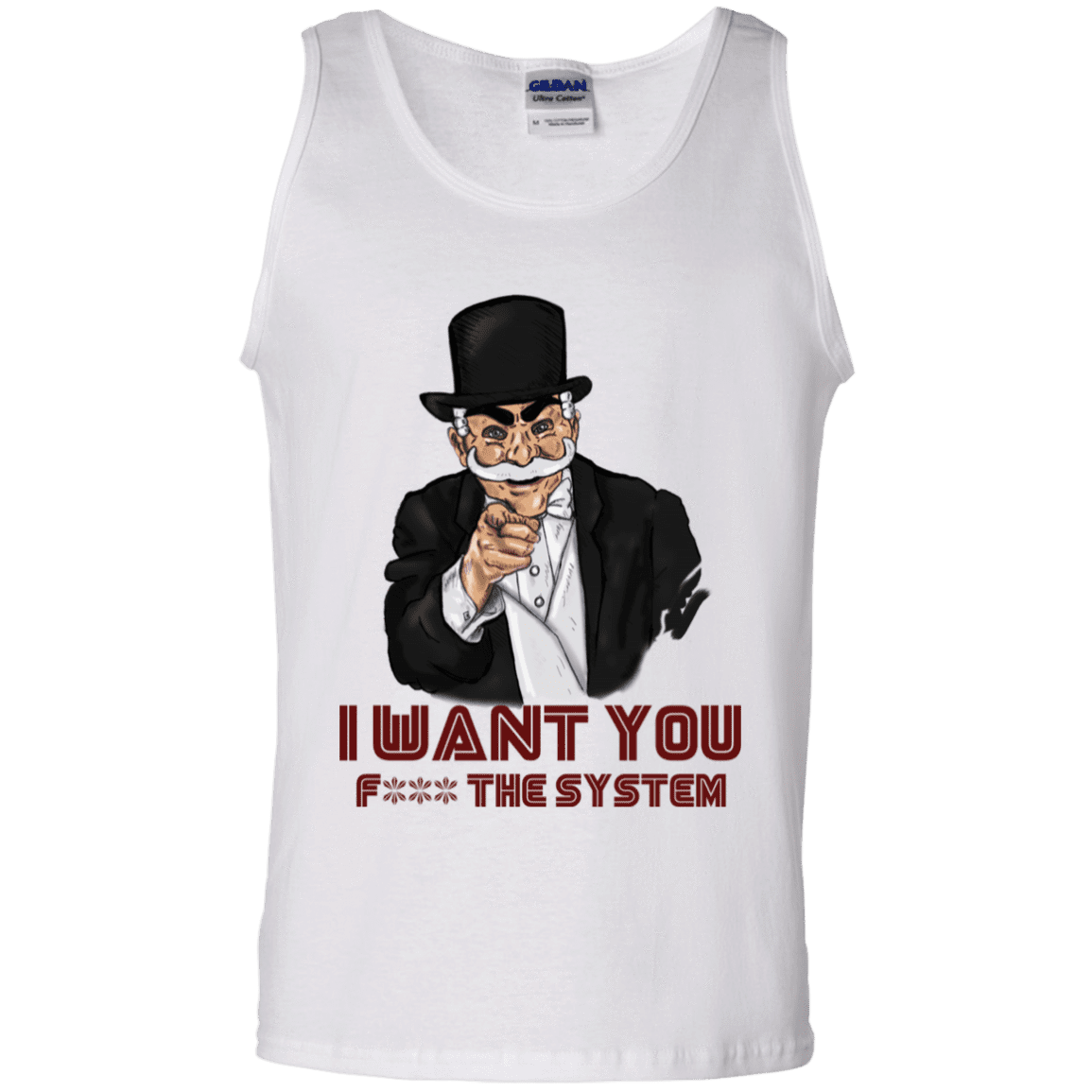 T-Shirts White / S i want you f3ck the system Men's Tank Top