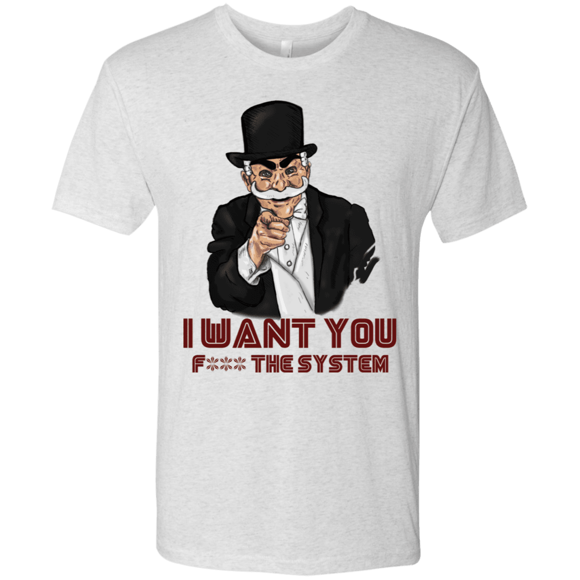 T-Shirts Heather White / S i want you f3ck the system Men's Triblend T-Shirt
