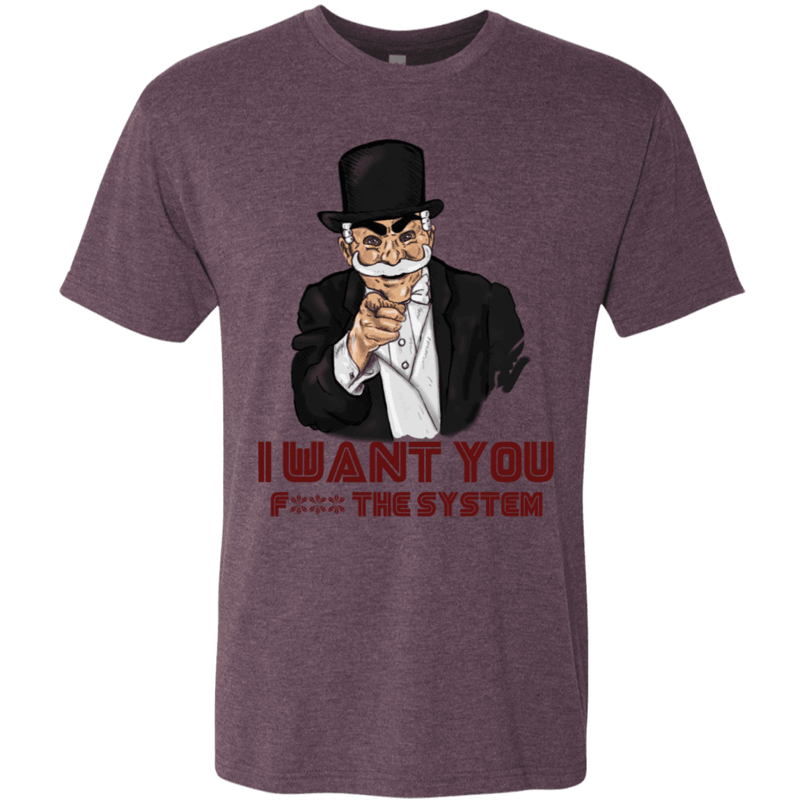 T-Shirts Vintage Purple / S i want you f3ck the system Men's Triblend T-Shirt