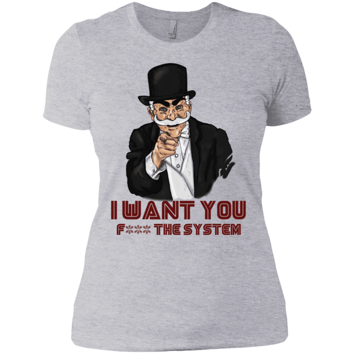 T-Shirts Heather Grey / X-Small i want you f3ck the system Women's Premium T-Shirt