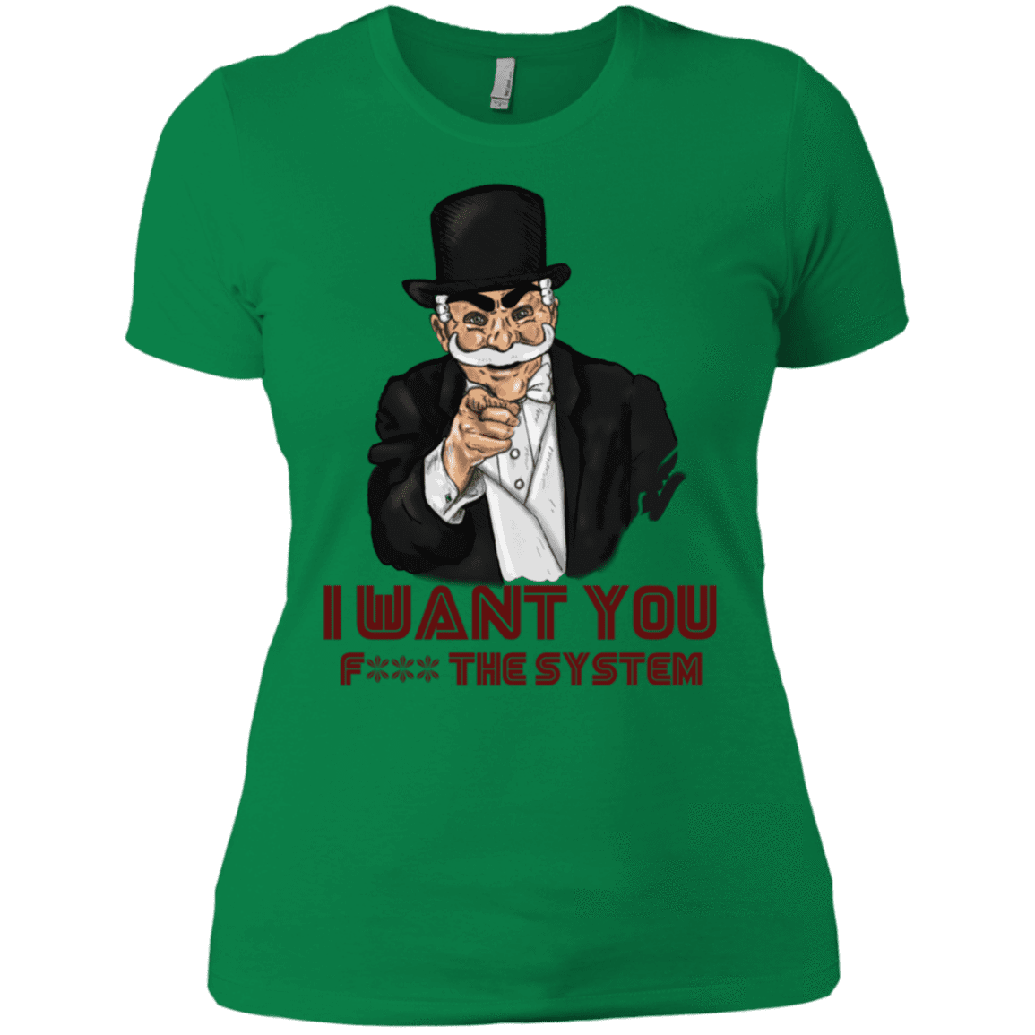 T-Shirts Kelly Green / X-Small i want you f3ck the system Women's Premium T-Shirt