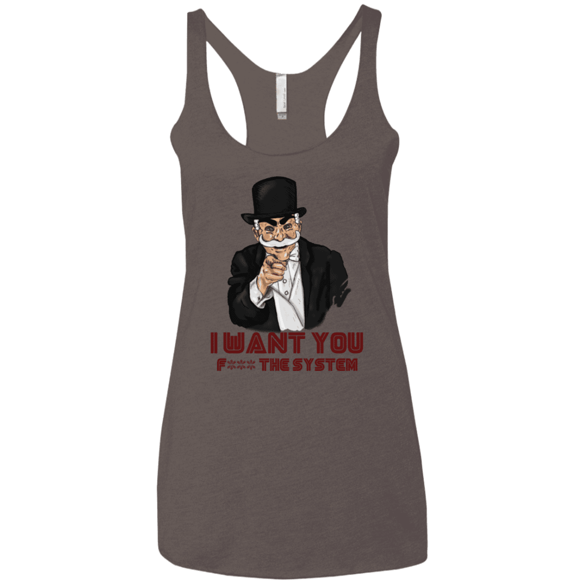 T-Shirts Macchiato / X-Small i want you f3ck the system Women's Triblend Racerback Tank