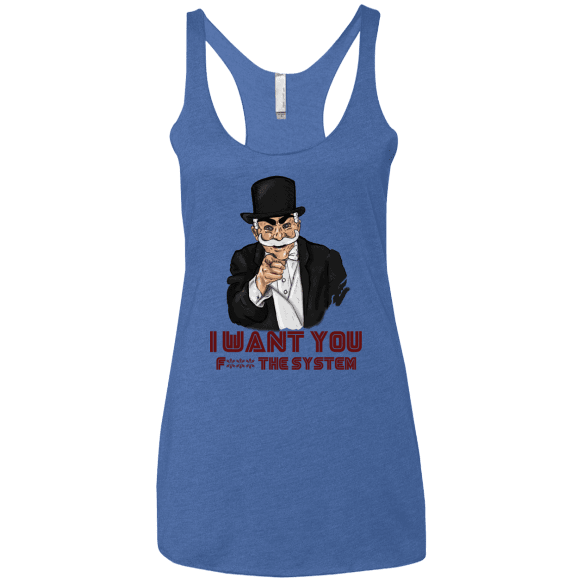 T-Shirts Vintage Royal / X-Small i want you f3ck the system Women's Triblend Racerback Tank