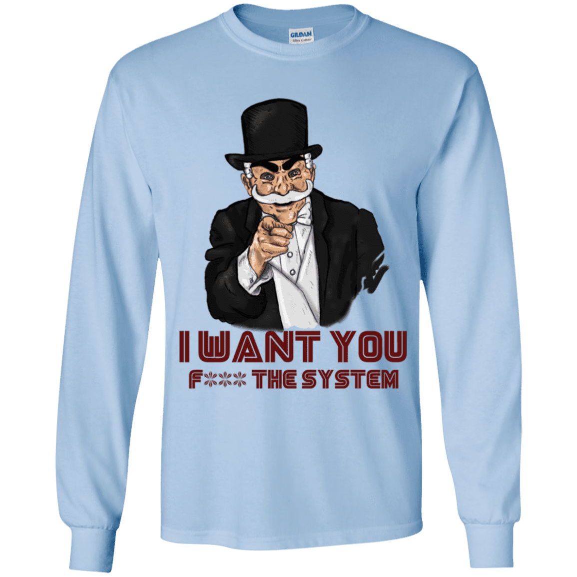 T-Shirts Light Blue / YS i want you f3ck the system Youth Long Sleeve T-Shirt