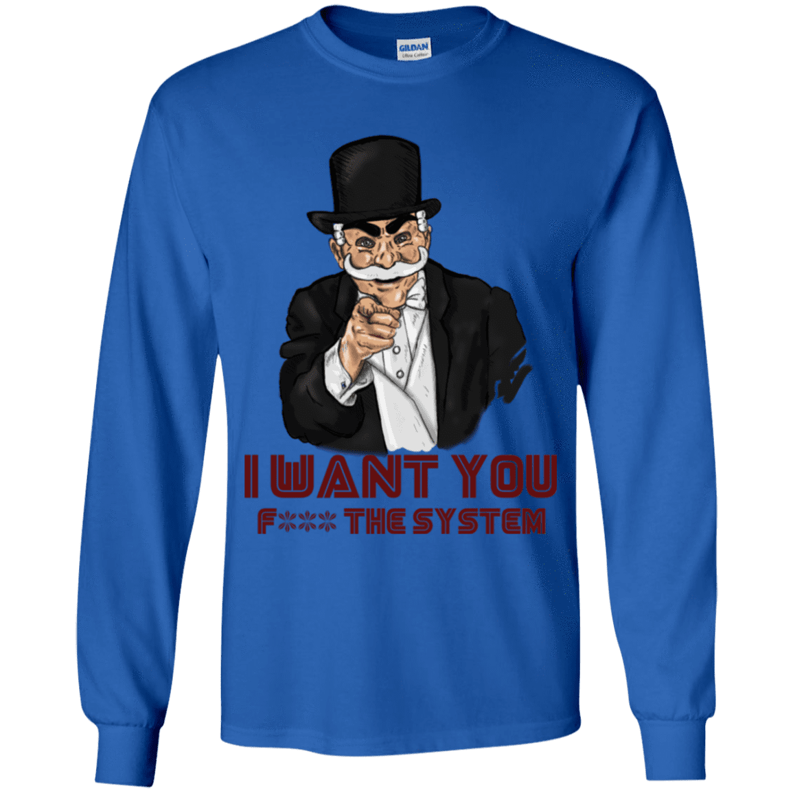 T-Shirts Royal / YS i want you f3ck the system Youth Long Sleeve T-Shirt