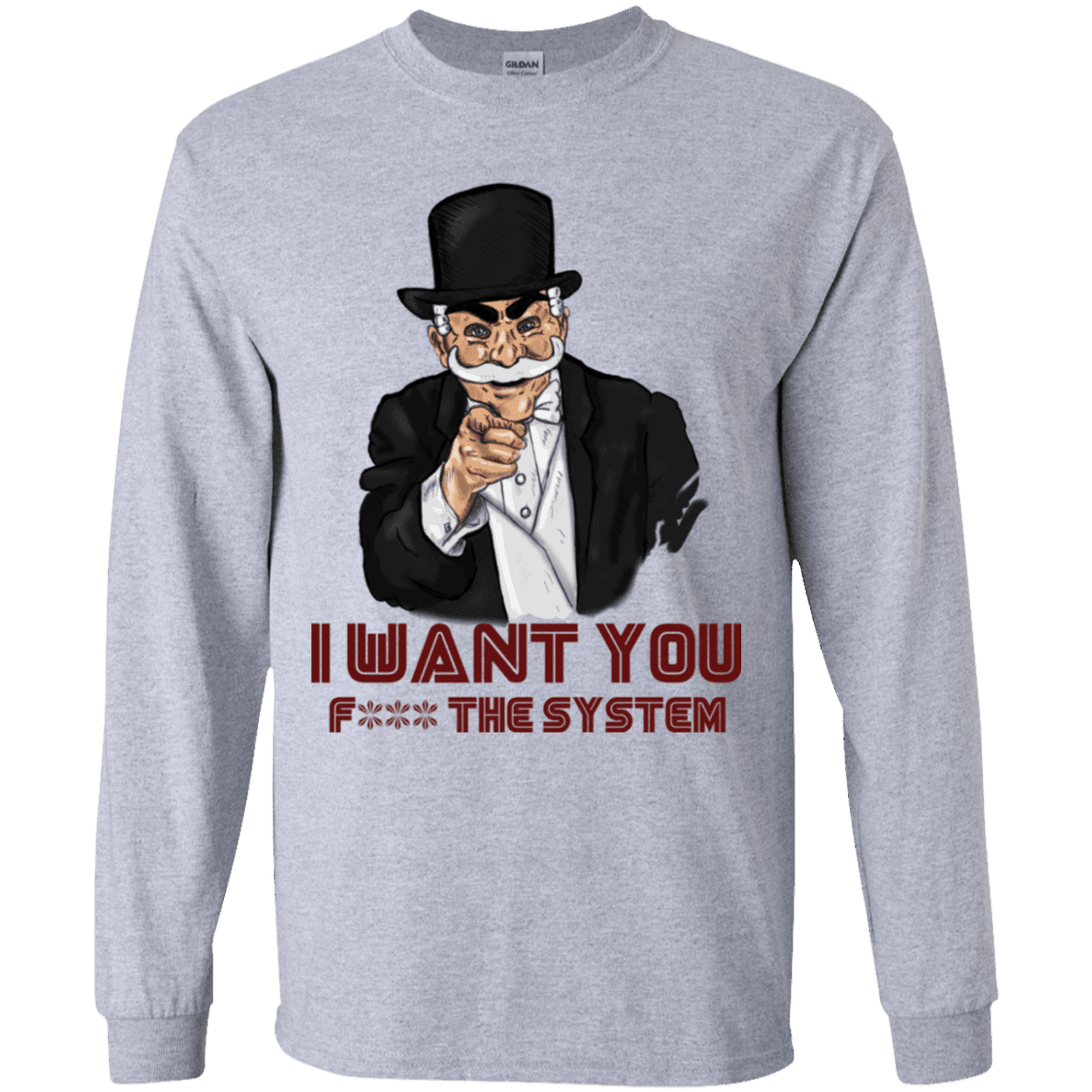 T-Shirts Sport Grey / YS i want you f3ck the system Youth Long Sleeve T-Shirt