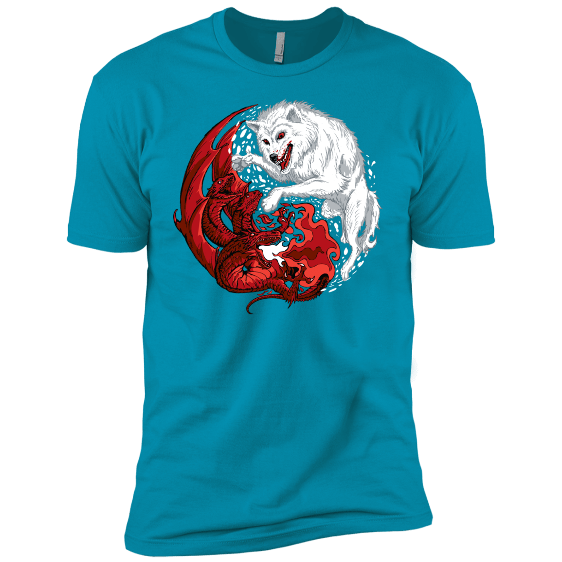 T-Shirts Turquoise / YXS Ice and Fire Boys Premium T-Shirt