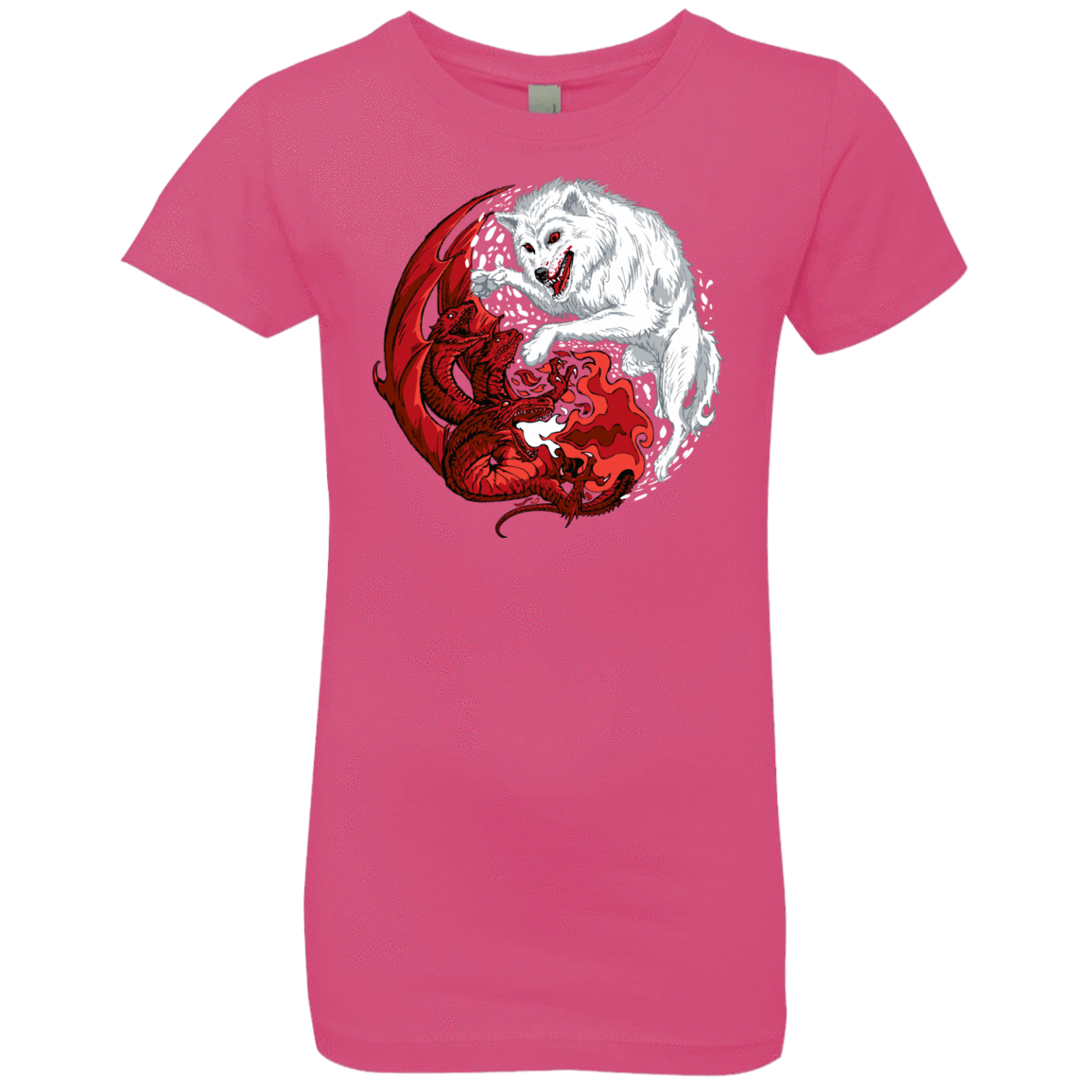T-Shirts Hot Pink / YXS Ice and Fire Girls Premium T-Shirt