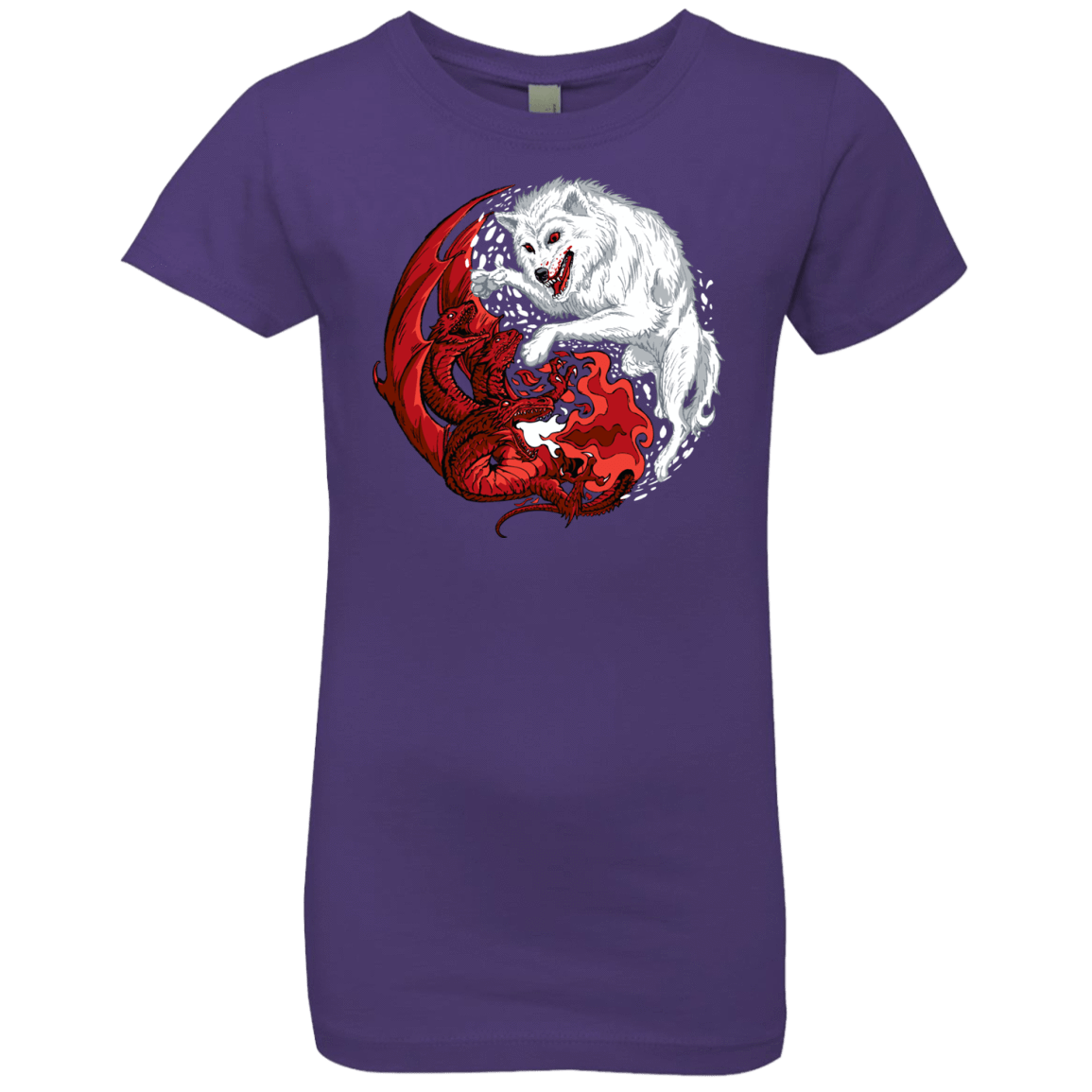 T-Shirts Purple Rush / YXS Ice and Fire Girls Premium T-Shirt