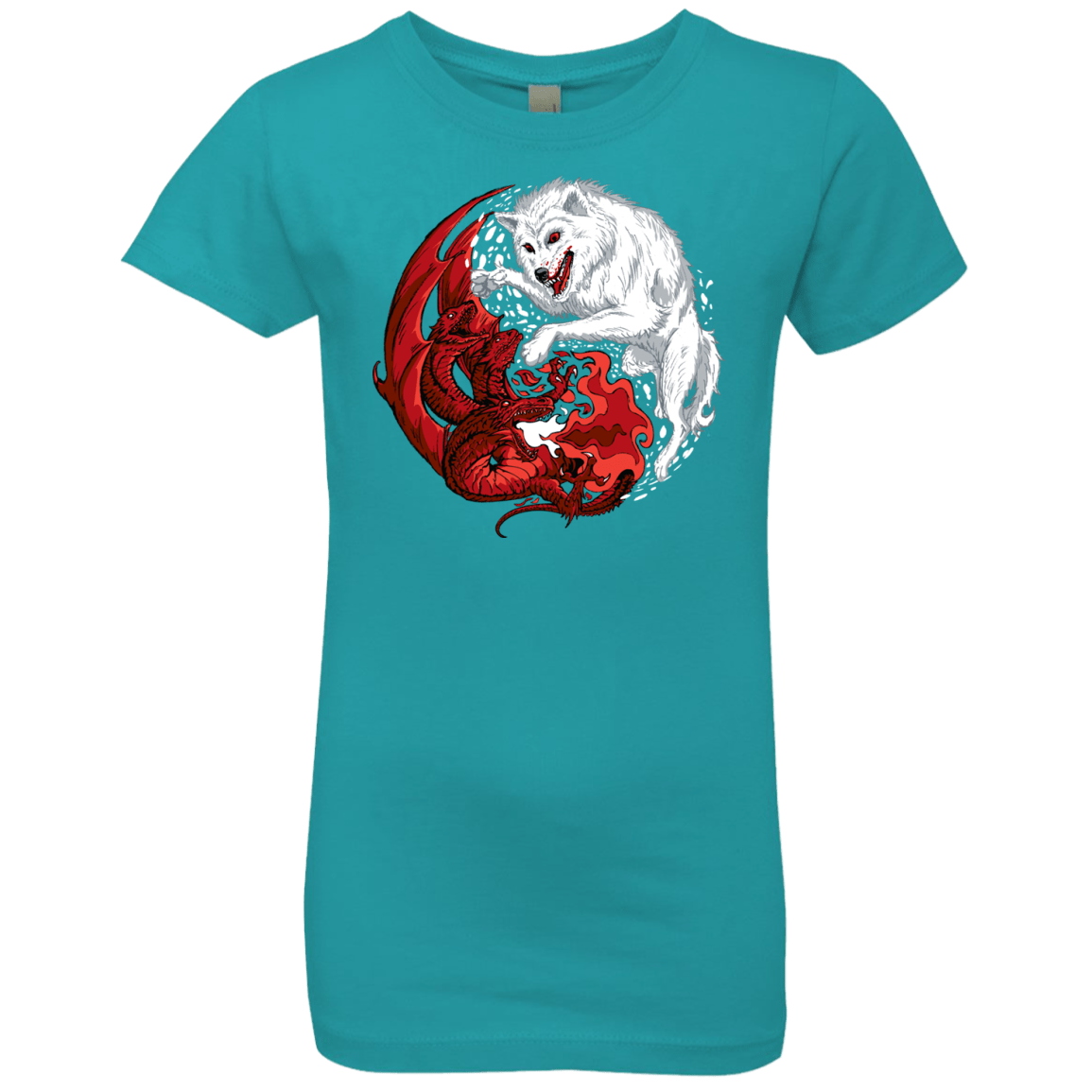 T-Shirts Tahiti Blue / YXS Ice and Fire Girls Premium T-Shirt