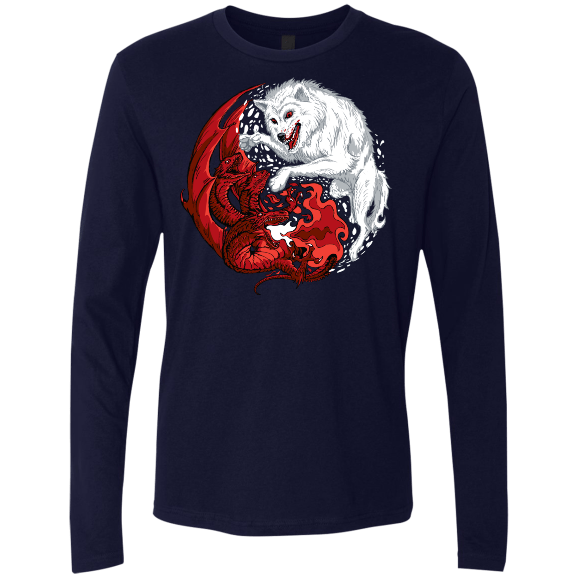 T-Shirts Midnight Navy / Small Ice and Fire Men's Premium Long Sleeve