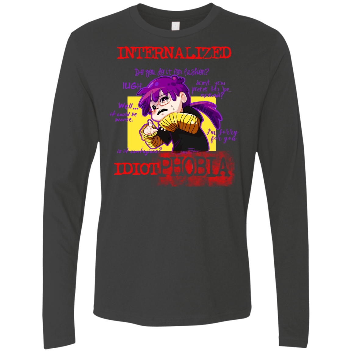 T-Shirts Heavy Metal / Small Idiot phobia Men's Premium Long Sleeve