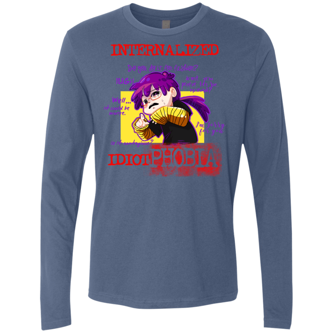 T-Shirts Indigo / Small Idiot phobia Men's Premium Long Sleeve