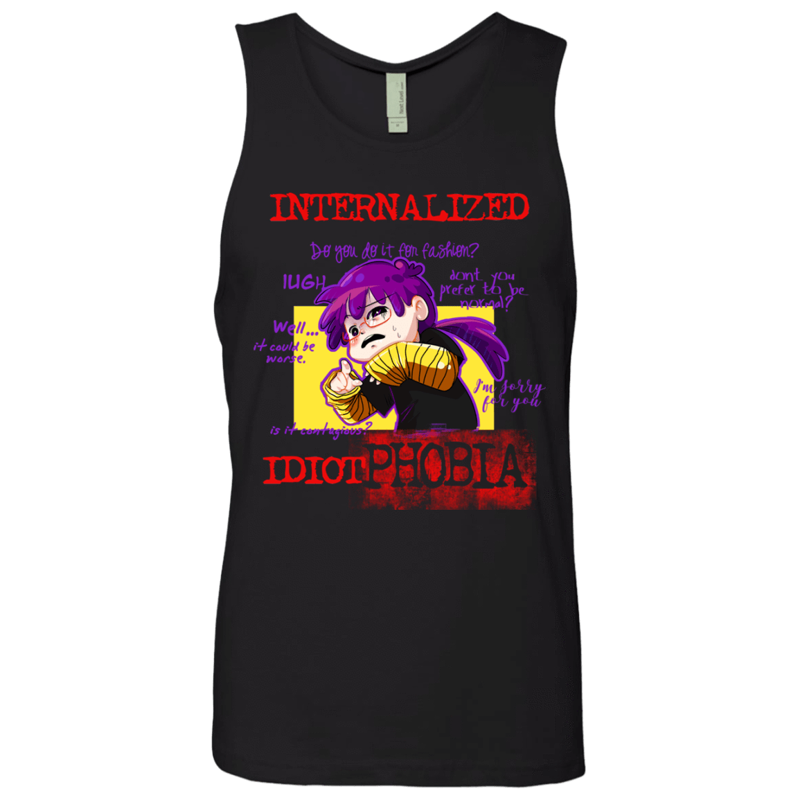 T-Shirts Black / Small Idiot phobia Men's Premium Tank Top