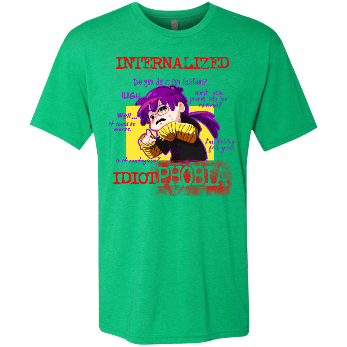 T-Shirts Envy / Small Idiot phobia Men's Triblend T-Shirt