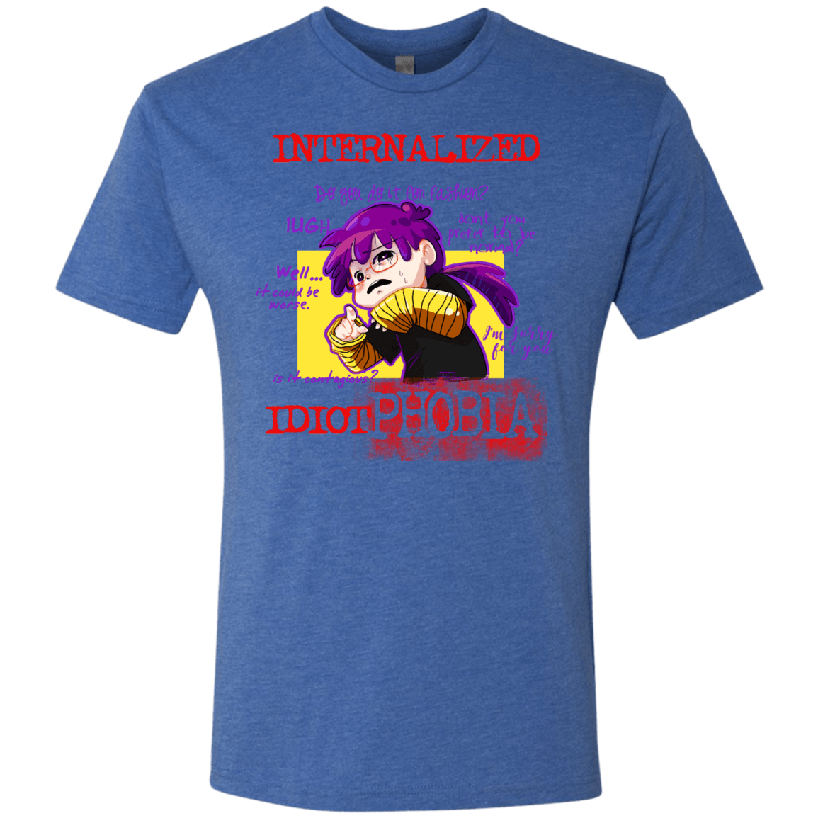 T-Shirts Vintage Royal / Small Idiot phobia Men's Triblend T-Shirt
