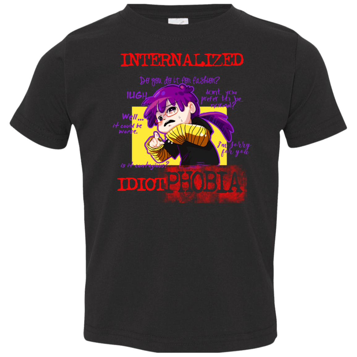 T-Shirts Black / 2T Idiot phobia Toddler Premium T-Shirt