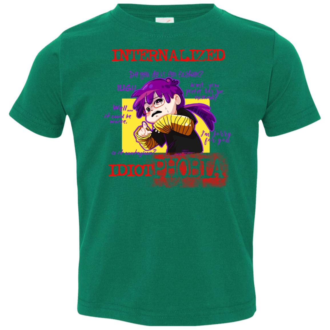 T-Shirts Kelly / 2T Idiot phobia Toddler Premium T-Shirt