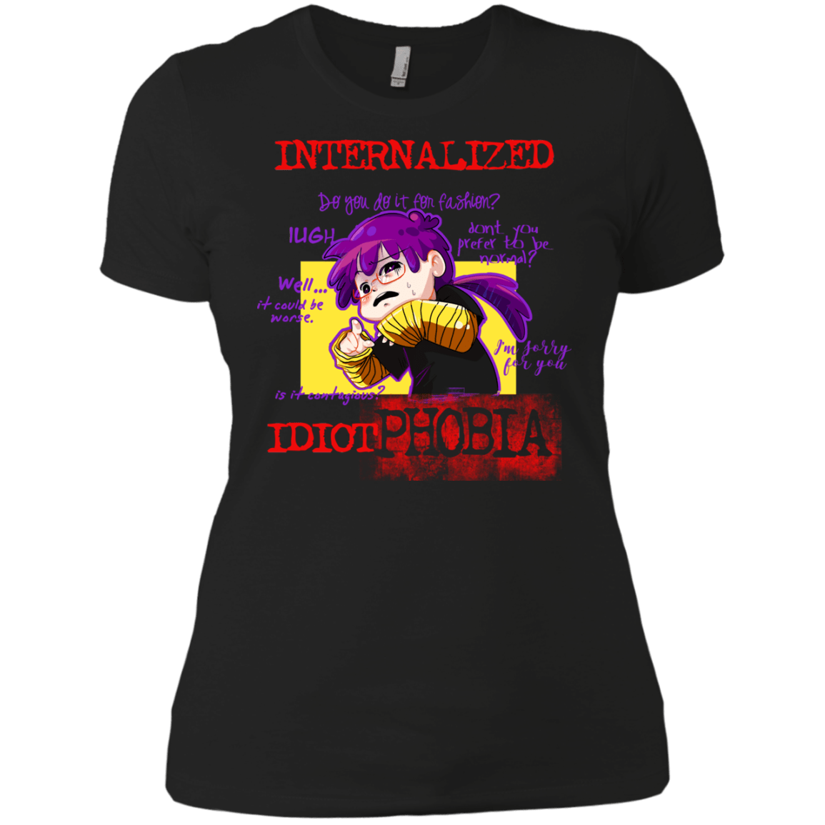 T-Shirts Black / X-Small Idiot phobia Women's Premium T-Shirt