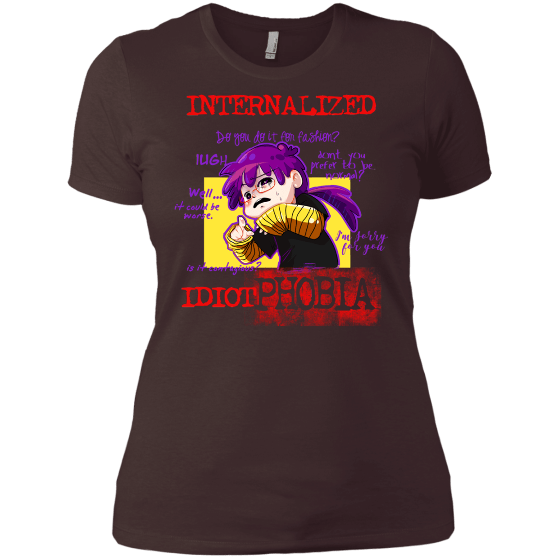 T-Shirts Dark Chocolate / X-Small Idiot phobia Women's Premium T-Shirt