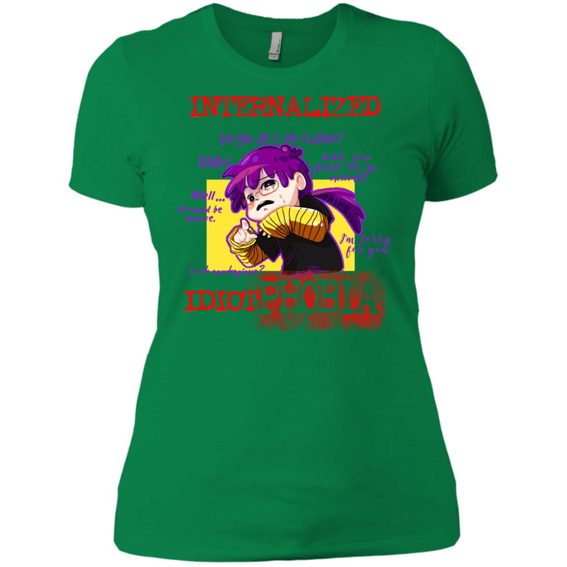 T-Shirts Kelly Green / X-Small Idiot phobia Women's Premium T-Shirt