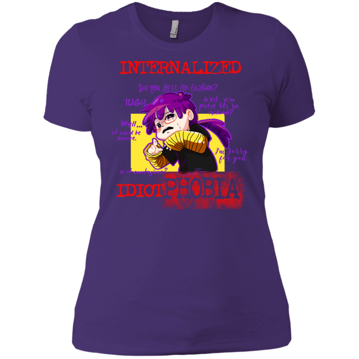 T-Shirts Purple / X-Small Idiot phobia Women's Premium T-Shirt