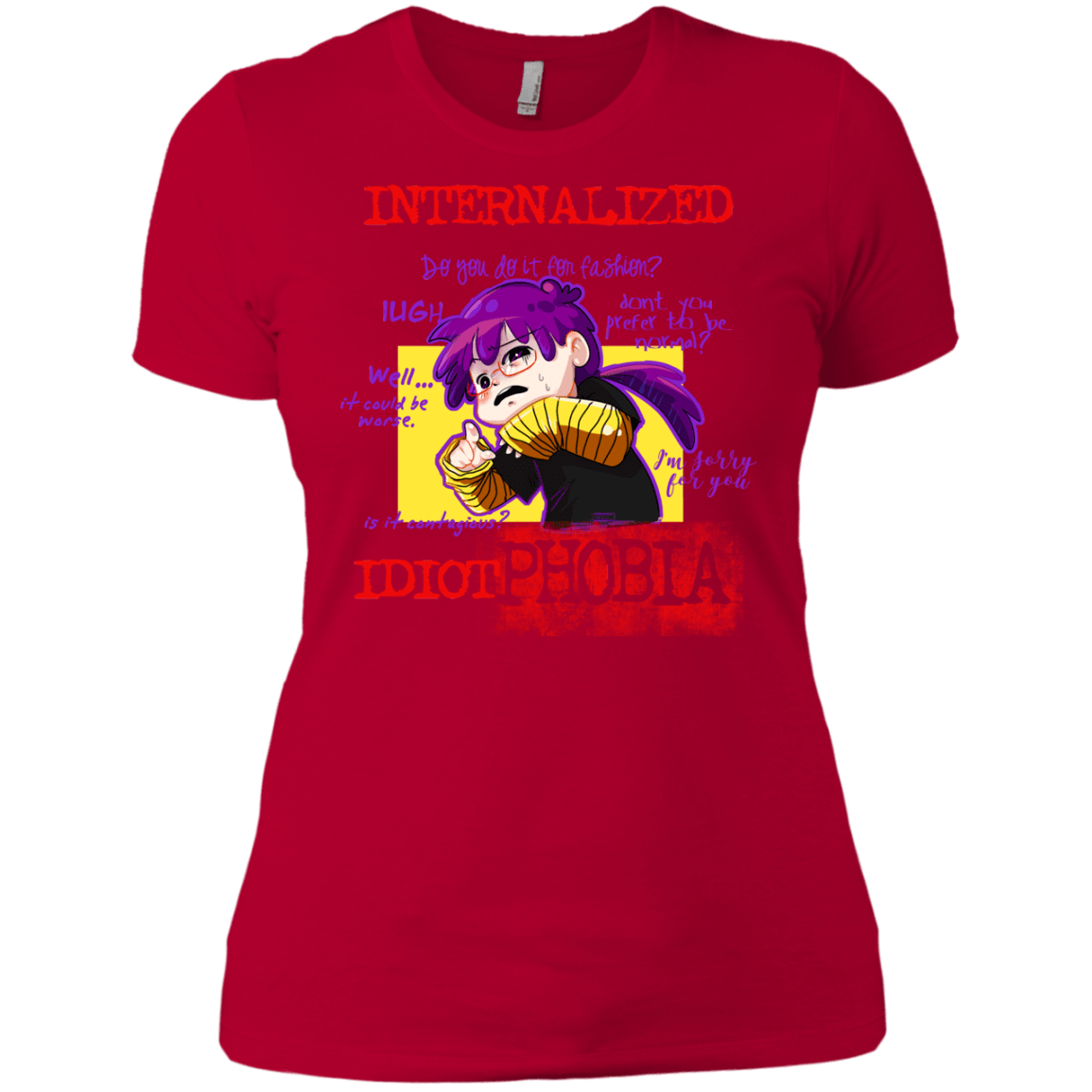 T-Shirts Red / X-Small Idiot phobia Women's Premium T-Shirt