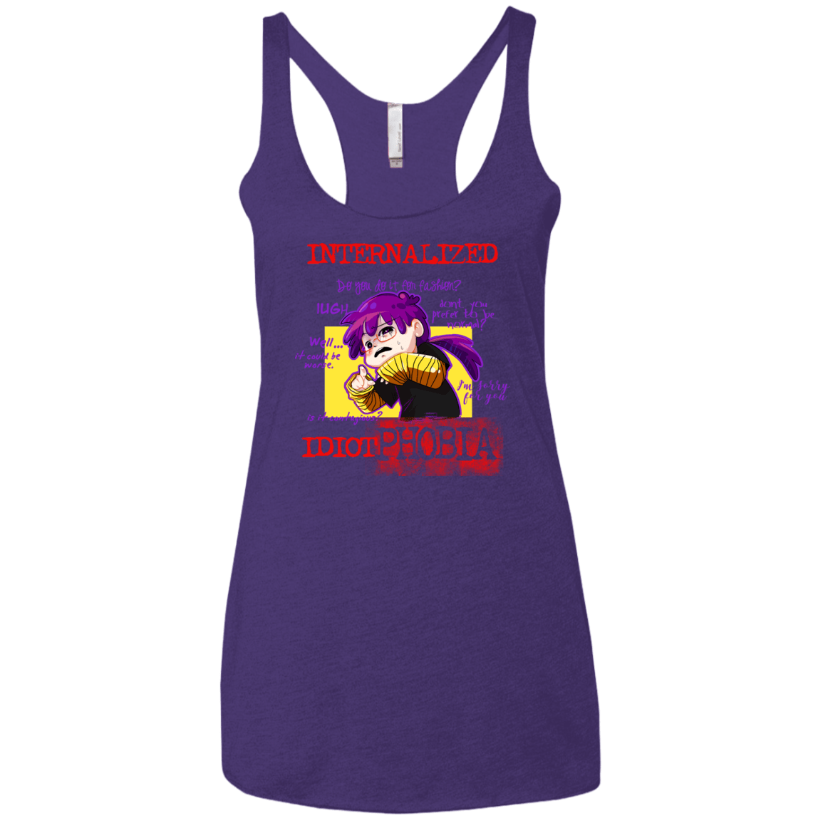 T-Shirts Purple / X-Small Idiot phobia Women's Triblend Racerback Tank
