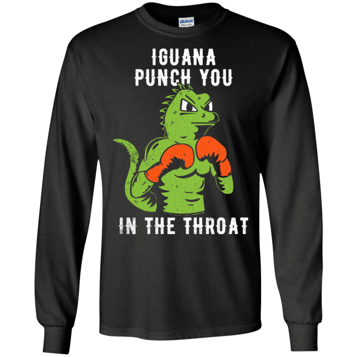 T-Shirts Black / S Iguana Punch You Men's Long Sleeve T-Shirt