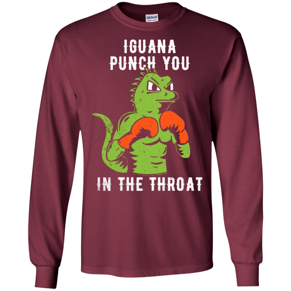 T-Shirts Maroon / S Iguana Punch You Men's Long Sleeve T-Shirt