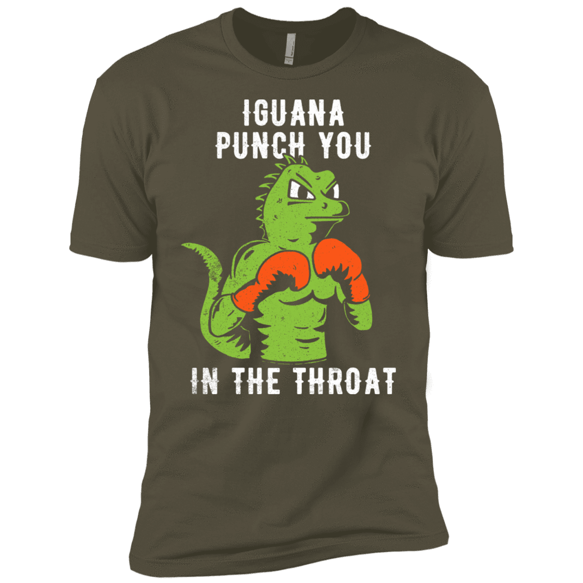 T-Shirts Military Green / X-Small Iguana Punch You Men's Premium T-Shirt