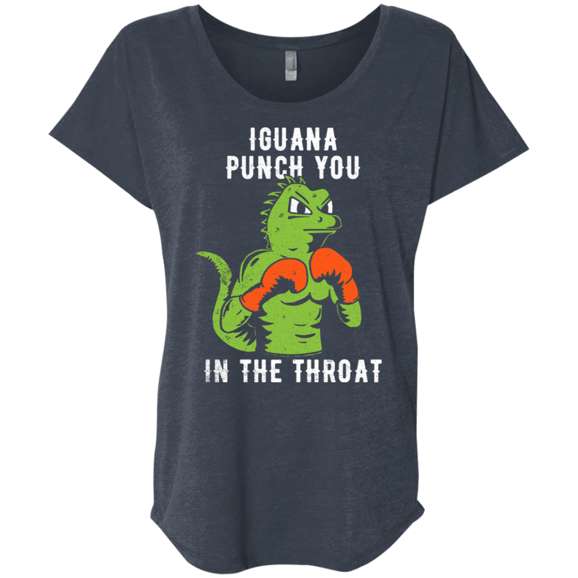 T-Shirts Vintage Navy / X-Small Iguana Punch You Triblend Dolman Sleeve