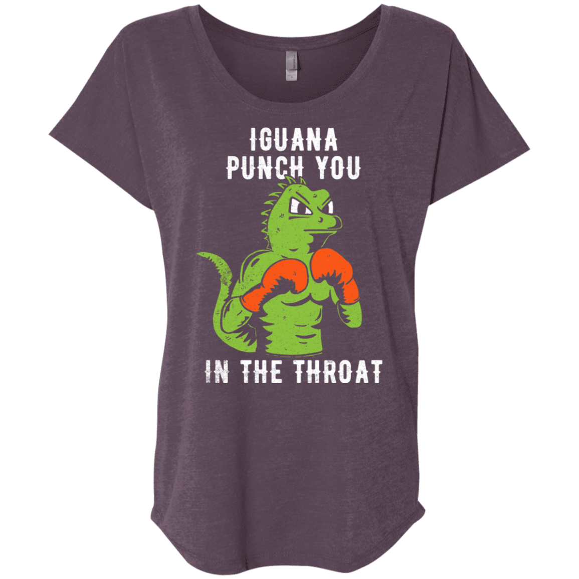 T-Shirts Vintage Purple / X-Small Iguana Punch You Triblend Dolman Sleeve