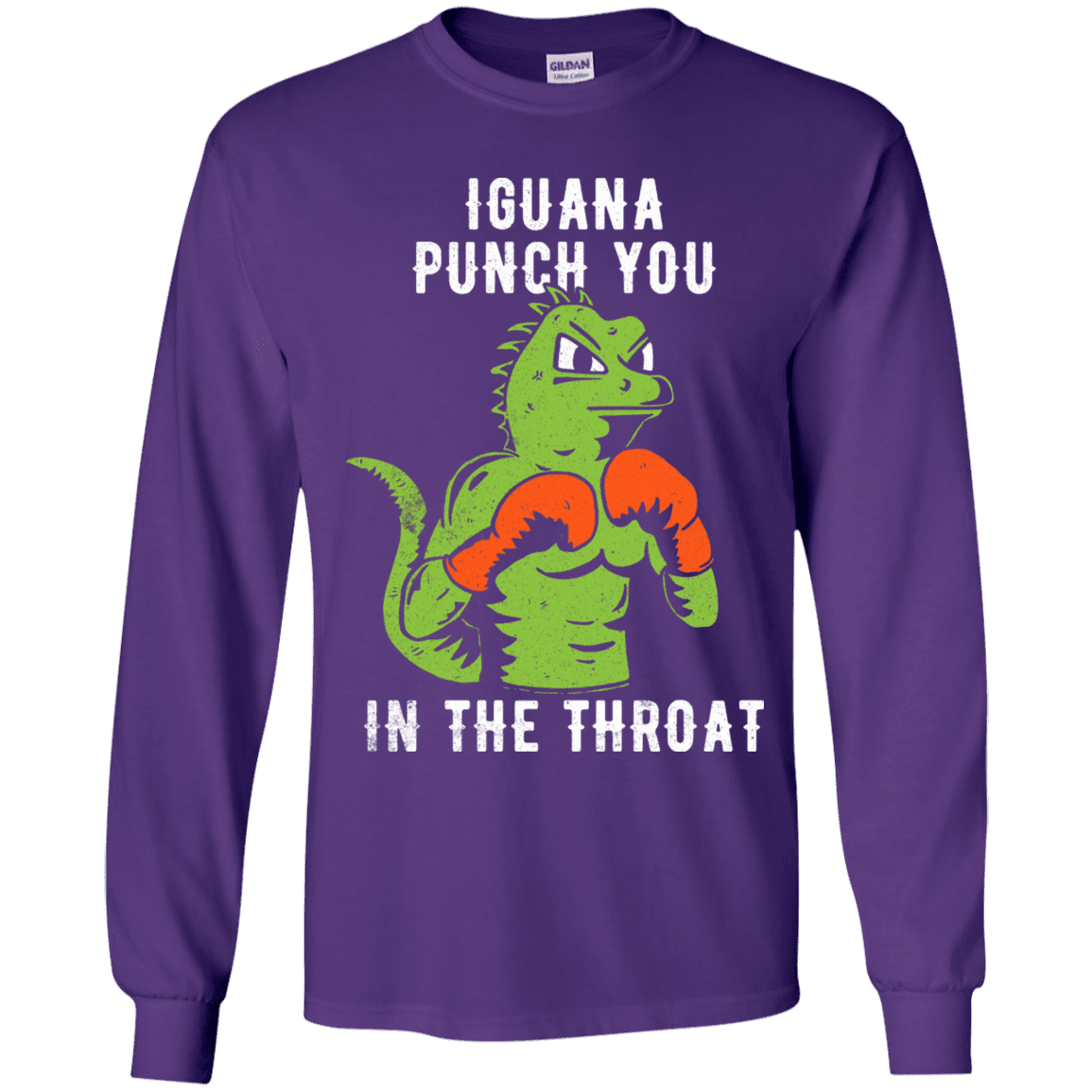 T-Shirts Purple / YS Iguana Punch You Youth Long Sleeve T-Shirt