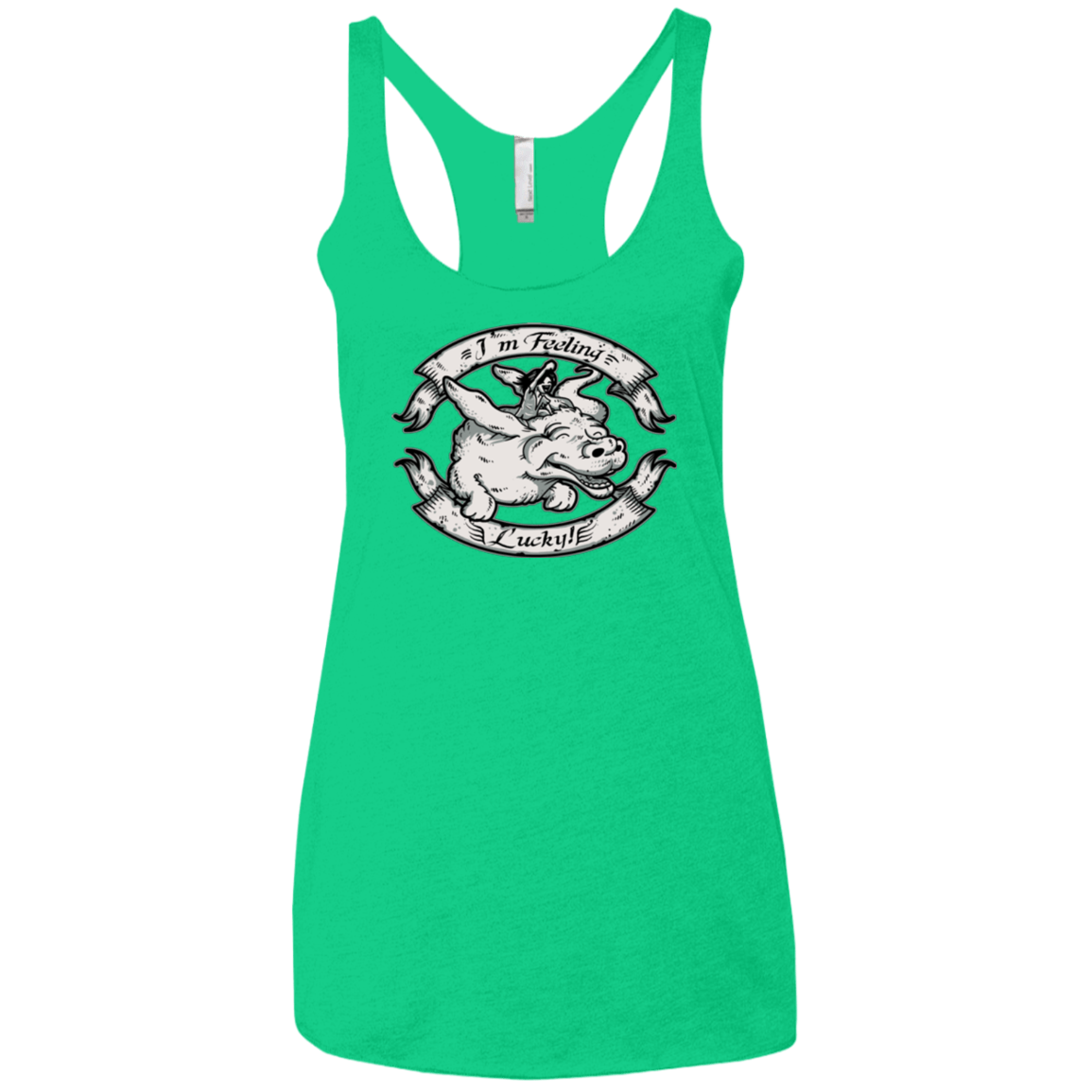 T-Shirts Envy / X-Small IM FEELING LUCKY Women's Triblend Racerback Tank