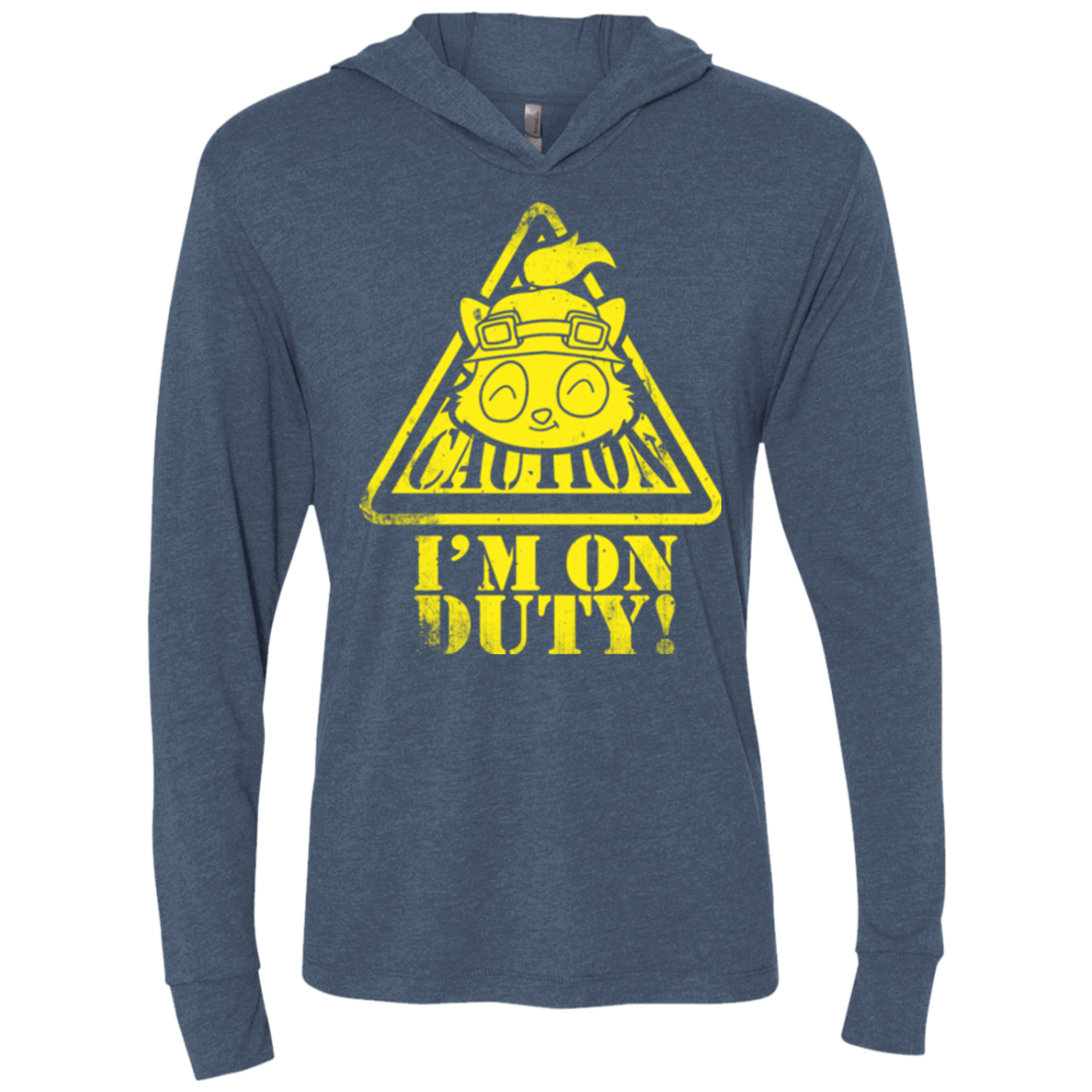 T-Shirts Indigo / X-Small Im on duty Triblend Long Sleeve Hoodie Tee