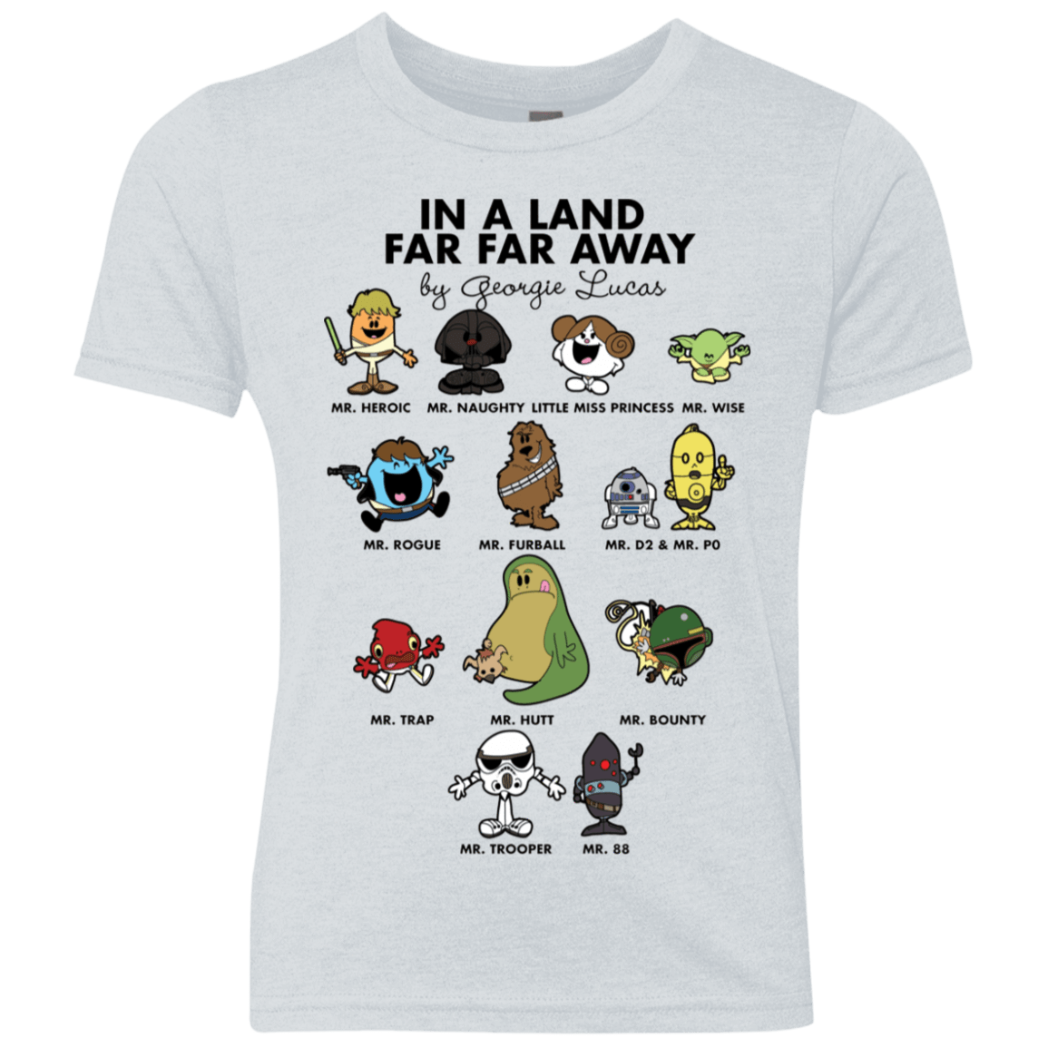 T-Shirts Heather White / YXS In a Land Far Far Away Youth Triblend T-Shirt
