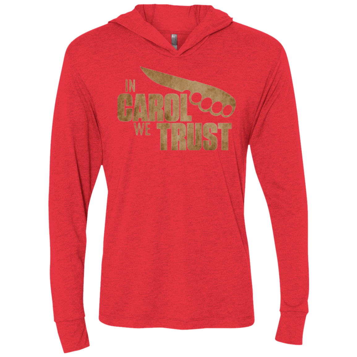 T-Shirts Vintage Red / X-Small In Carol We Trust Triblend Long Sleeve Hoodie Tee