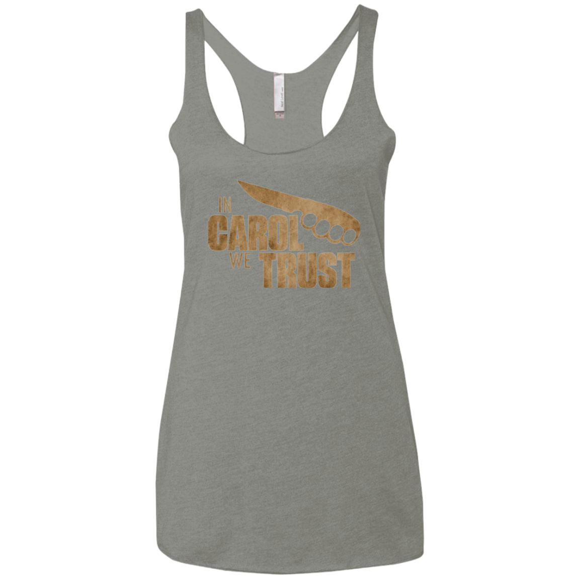 T-Shirts Venetian Grey / X-Small In Carol We Trust Women's Triblend Racerback Tank
