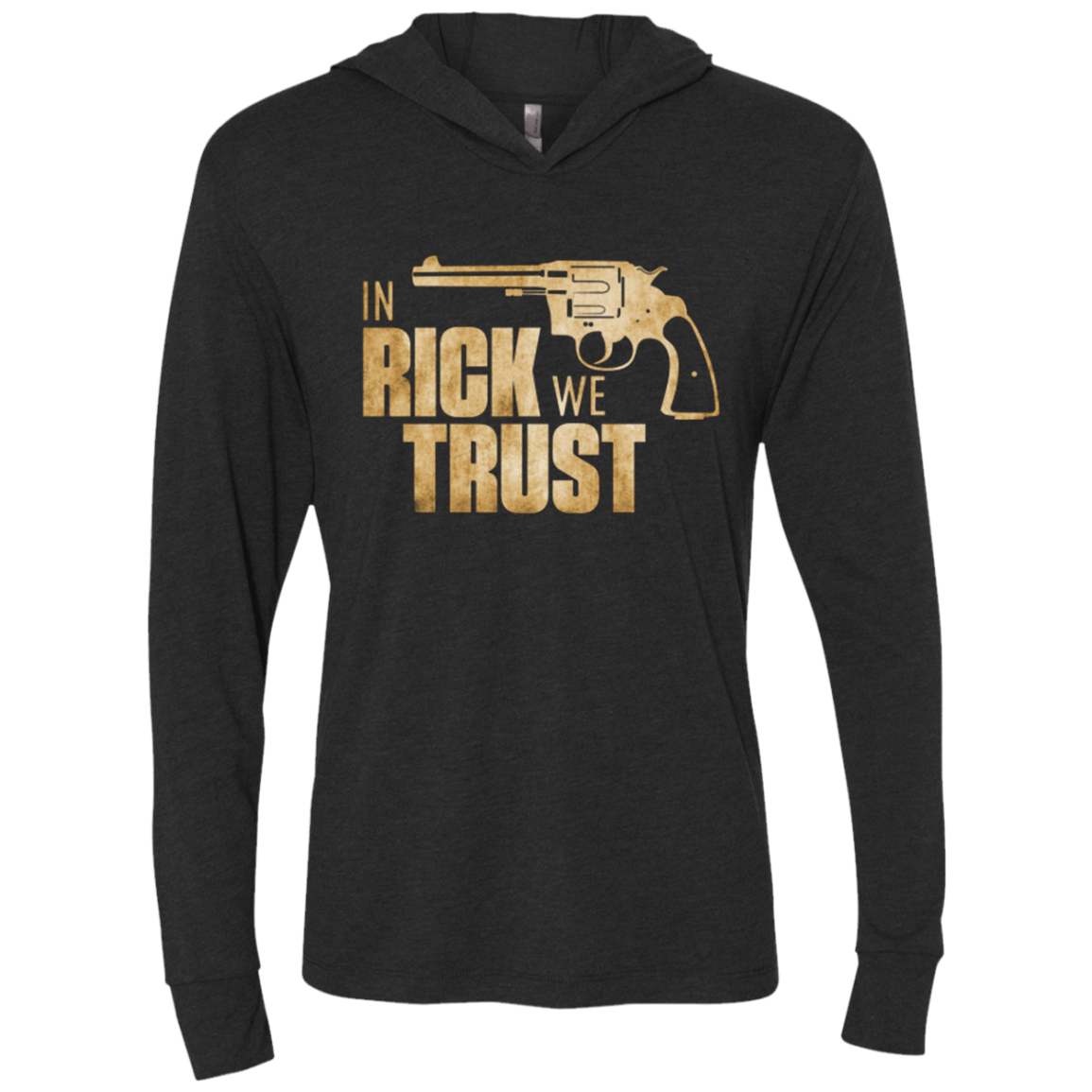 In Rick We Trust Triblend Long Sleeve Hoodie Tee