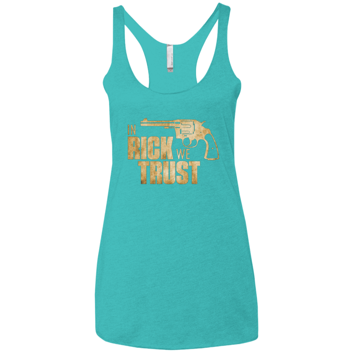 T-Shirts Tahiti Blue / X-Small In Rick We Trust Women's Triblend Racerback Tank