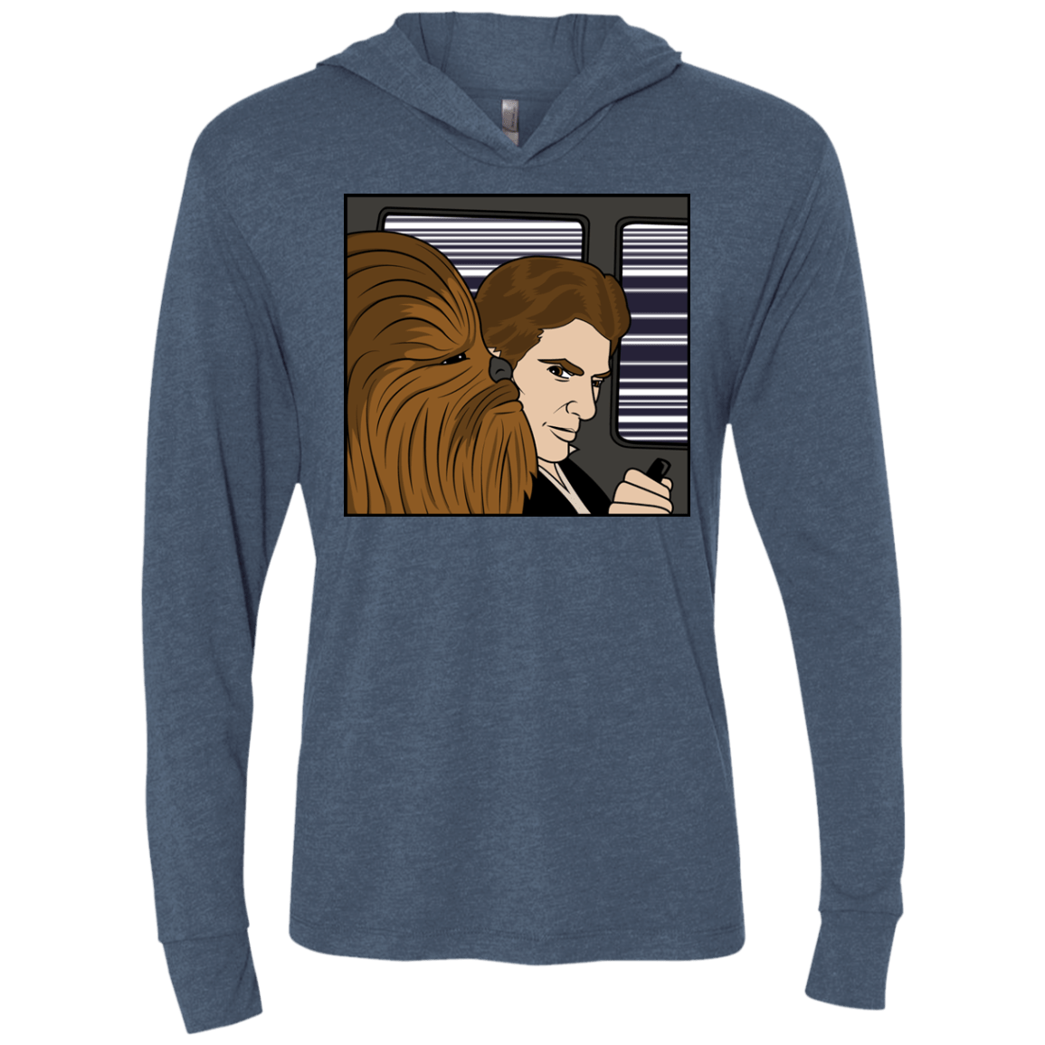 T-Shirts Indigo / X-Small In the Falcon! Triblend Long Sleeve Hoodie Tee