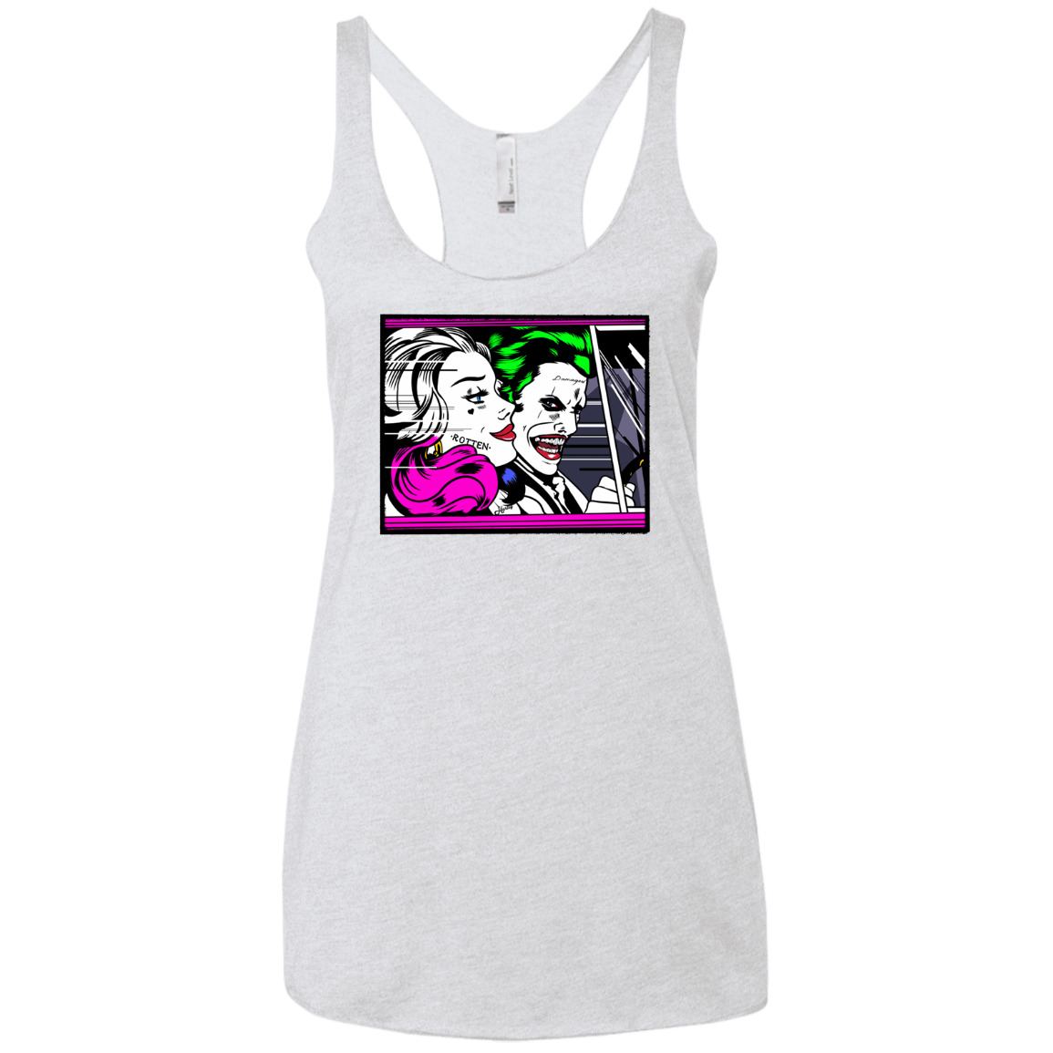 T-Shirts Heather White / X-Small In The Jokecar Women's Triblend Racerback Tank