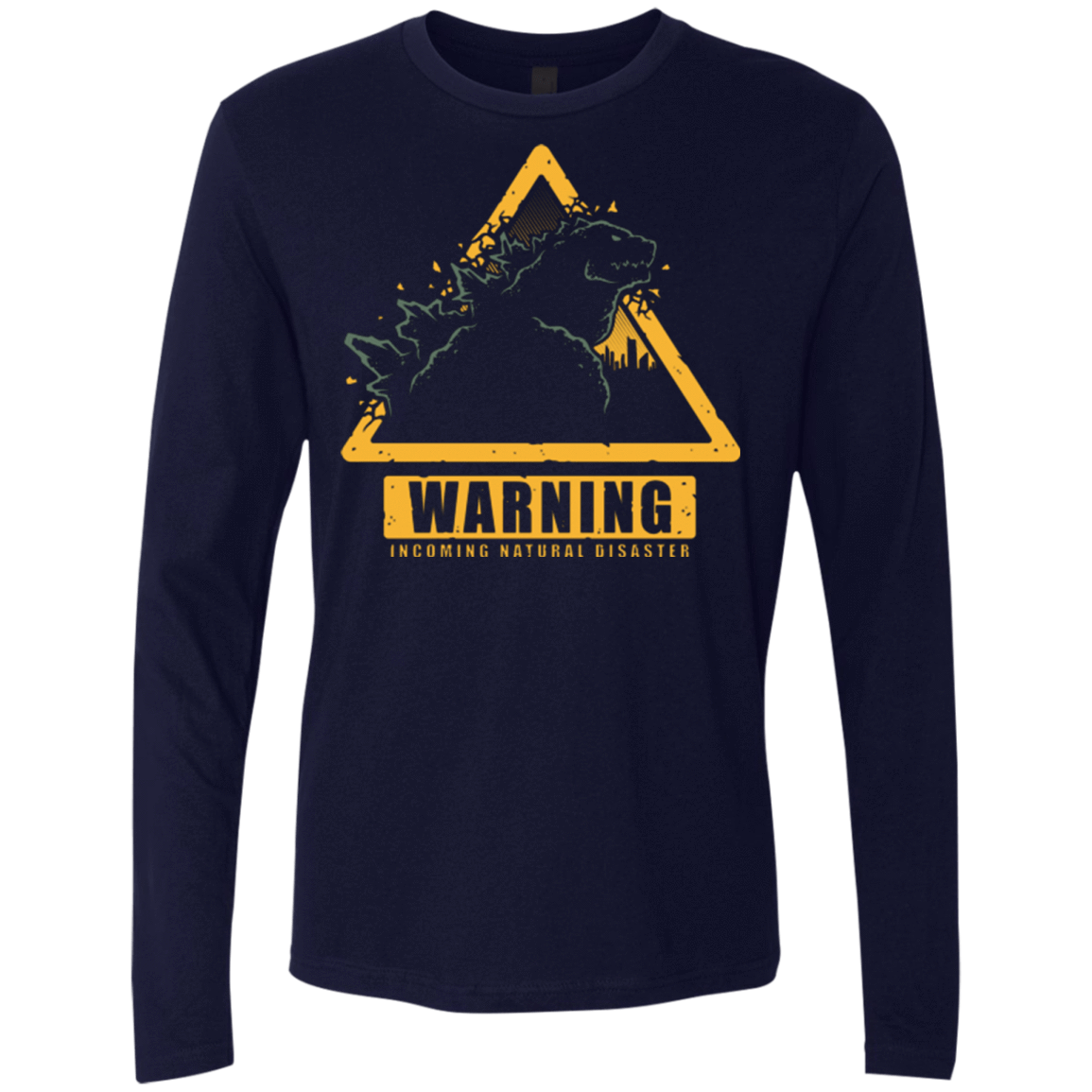 T-Shirts Midnight Navy / Small Incoming Natural Disaster Men's Premium Long Sleeve