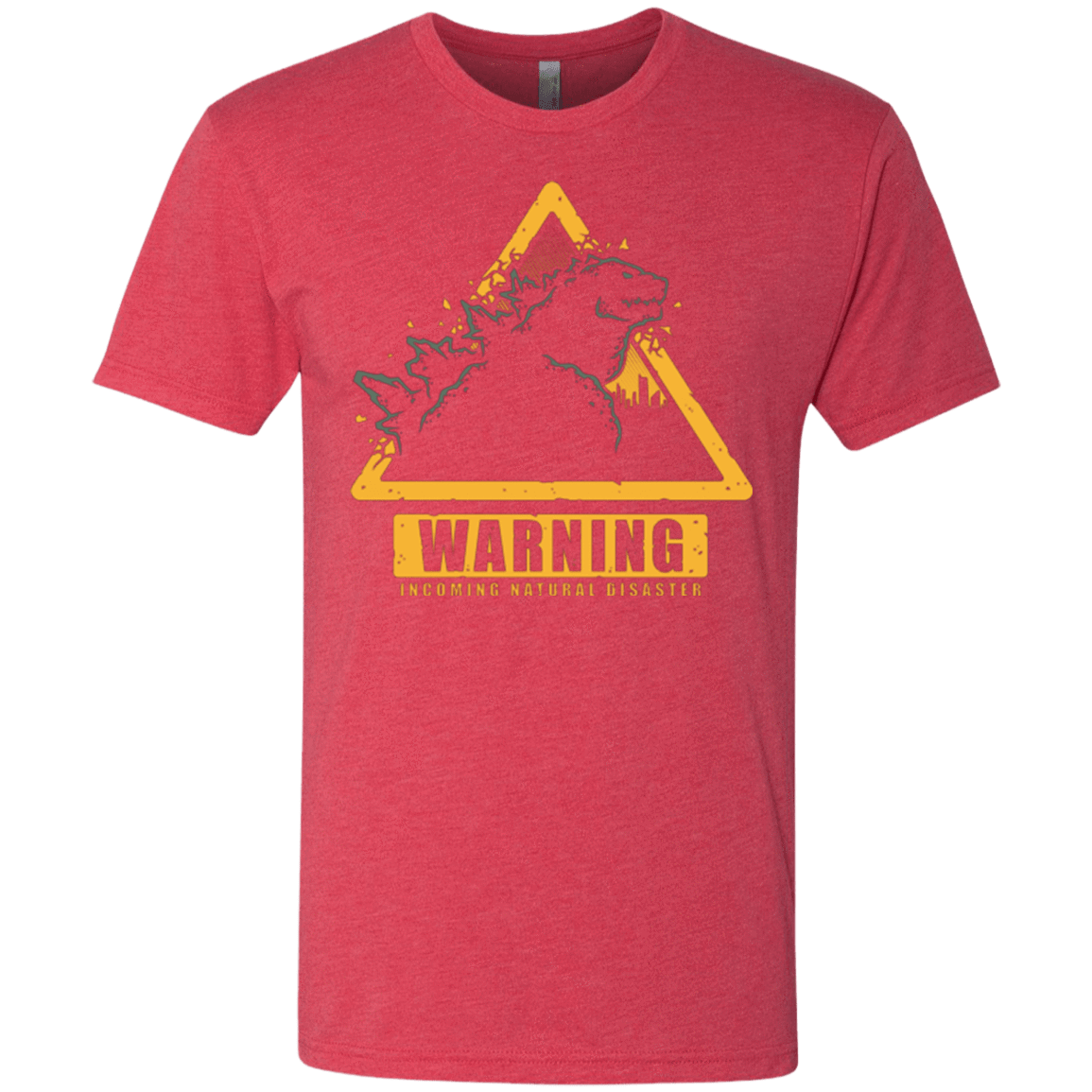 T-Shirts Vintage Red / Small Incoming Natural Disaster Men's Triblend T-Shirt