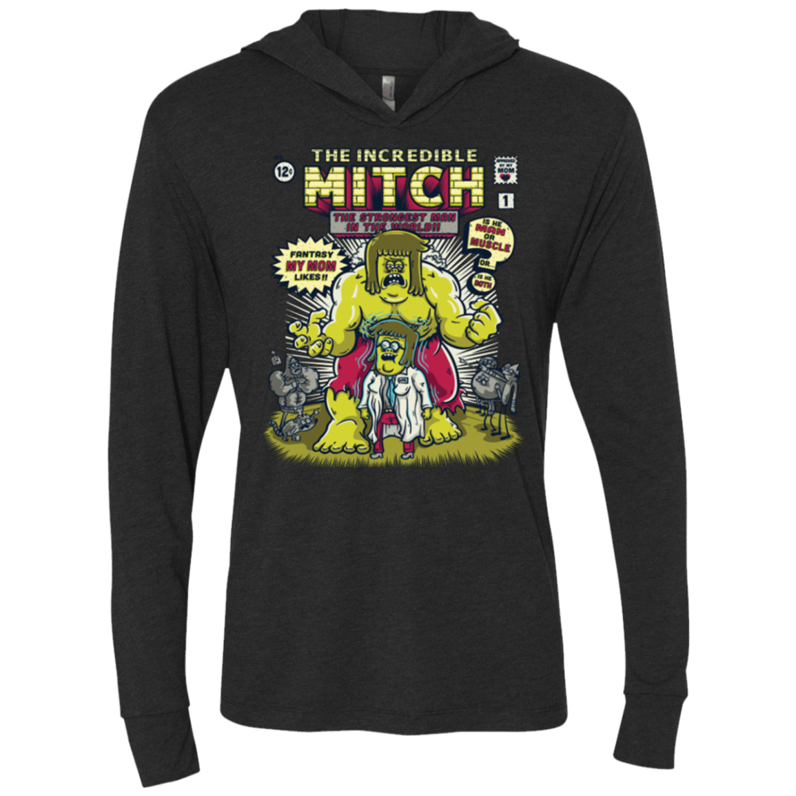 T-Shirts Vintage Black / X-Small Incredible Mitch Triblend Long Sleeve Hoodie Tee
