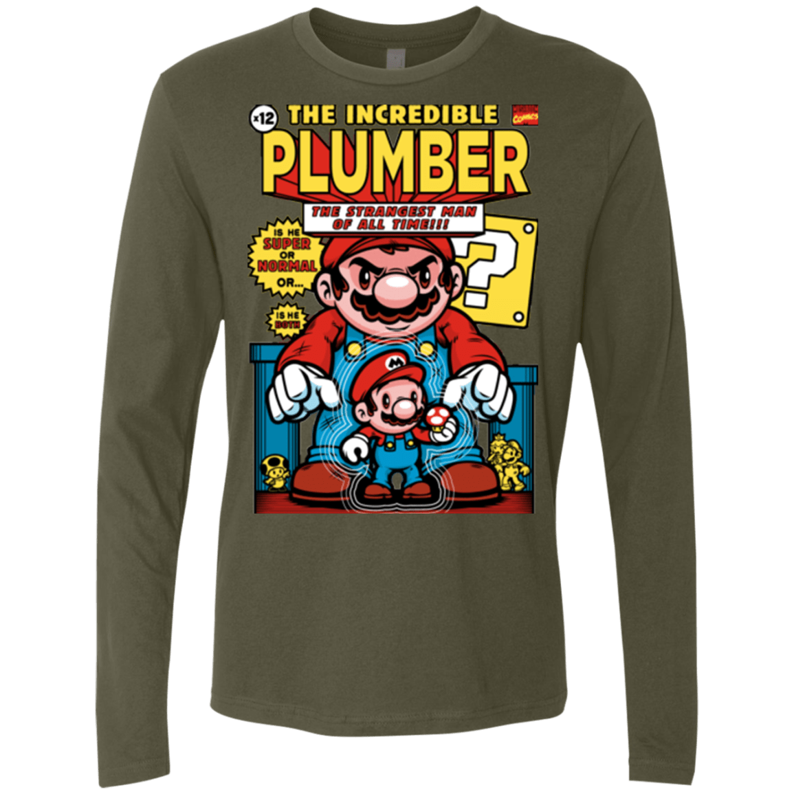 T-Shirts Military Green / Small incredible PLUMBER Men's Premium Long Sleeve