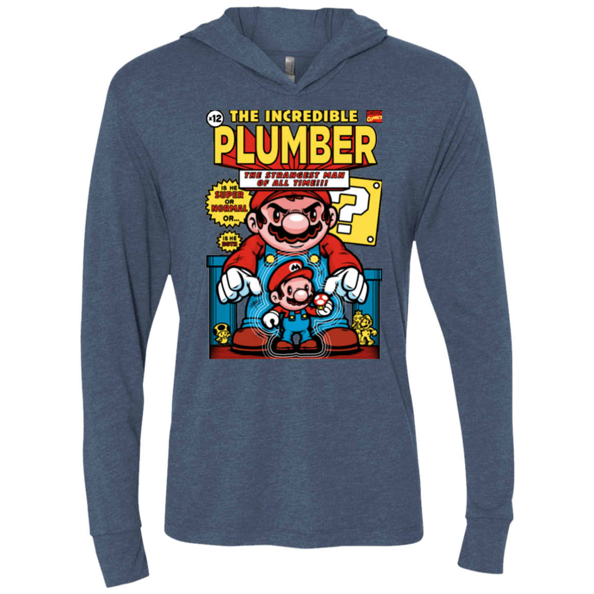 T-Shirts Indigo / X-Small incredible PLUMBER Triblend Long Sleeve Hoodie Tee